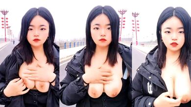 微胖小母狗 茜茜 户外露出直播 吊钟大奶当路人面揉搓喷汁 清纯脸蛋变贱婊 立交桥上浪叫求操！